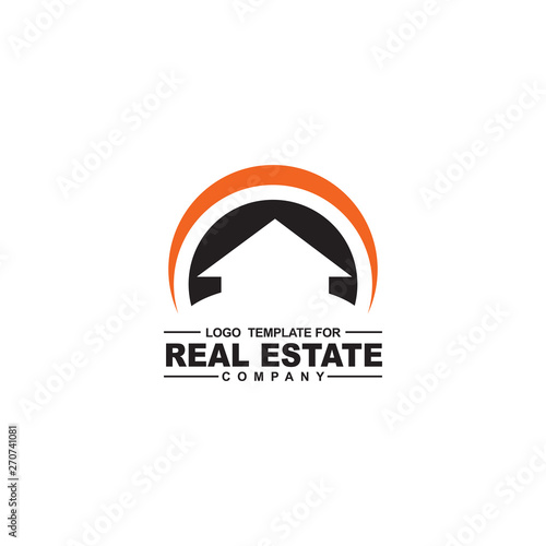 Real estate home logo design vector template