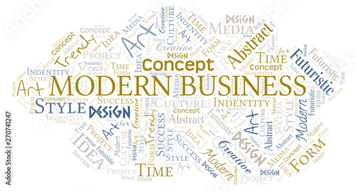 Modern Business word cloud. Wordcloud made with text only.