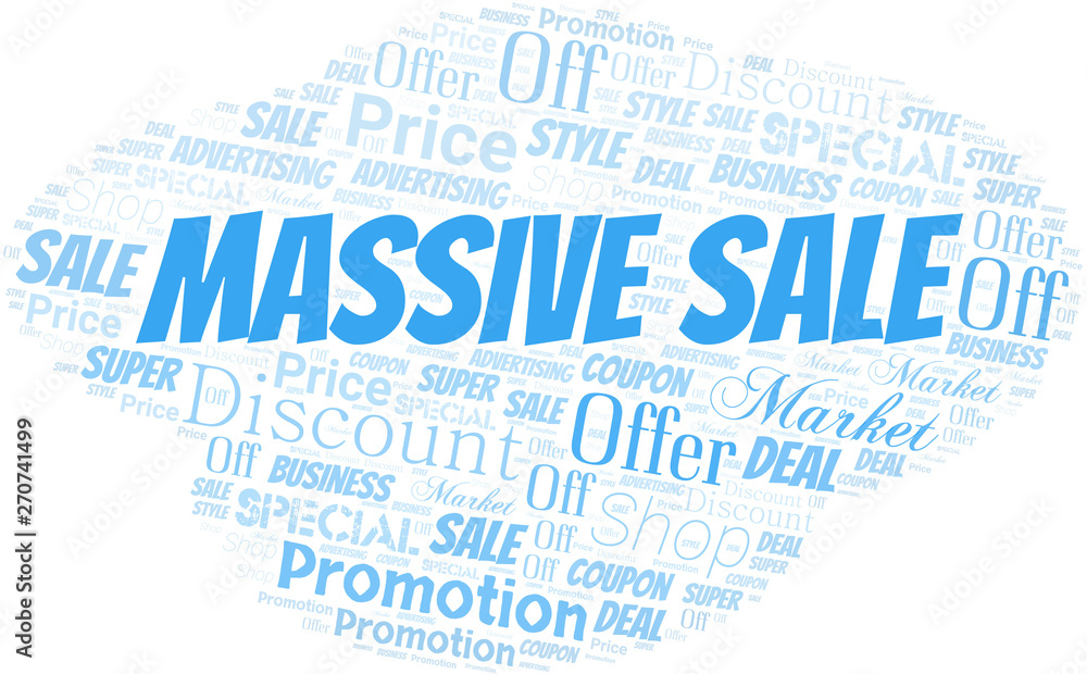 Massive Sale Word Cloud. Wordcloud Made With Text. Massive Sale Word Cloud. Wordcloud Made With Text.