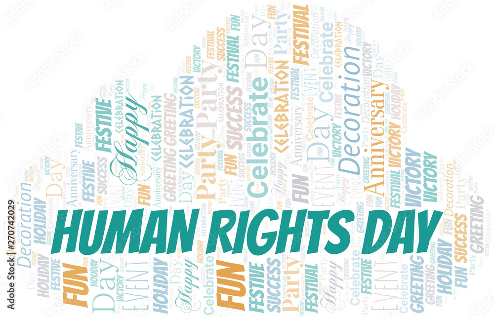 Human Rights Day Word Cloud. Wordcloud Made With Text. Human Rights Day Word Cloud. Wordcloud Made With Text.