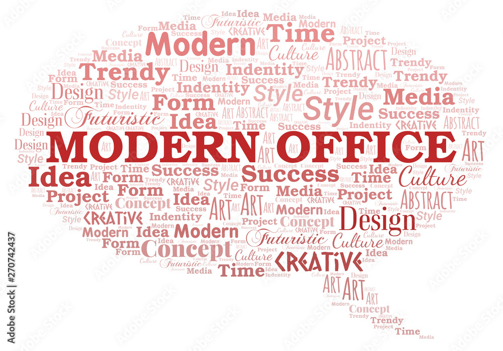 Modern Office word cloud. Wordcloud made with text only.