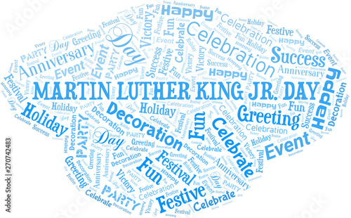 Martin Luther King Jr. Day Word Cloud. Wordcloud Made With Text.