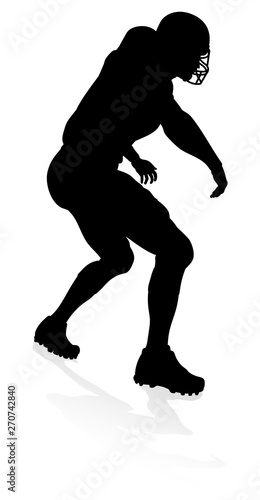 Detailed American Football player sports silhouette