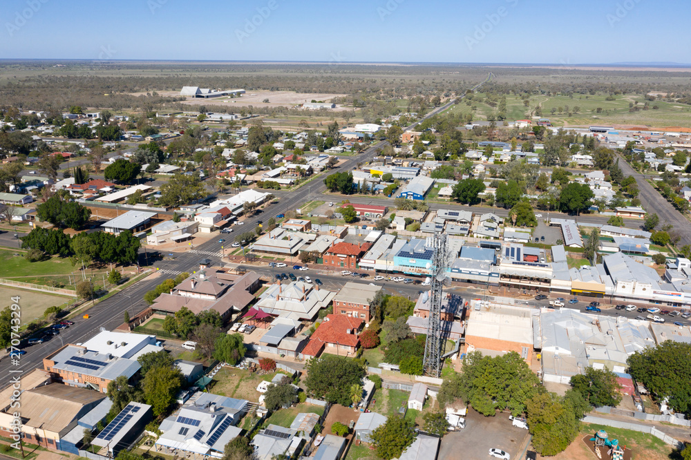 The town of Bourke on the Darling river australia.