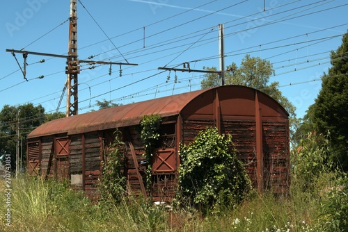 Old abandoned train carriage