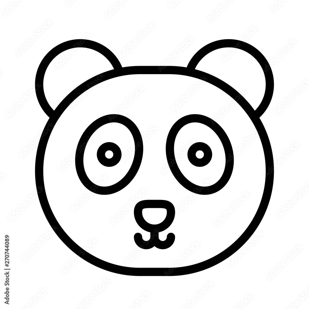 Panda face vector, Chinese lunar new year line icon Panda face vector, Chinese lunar new year line icon