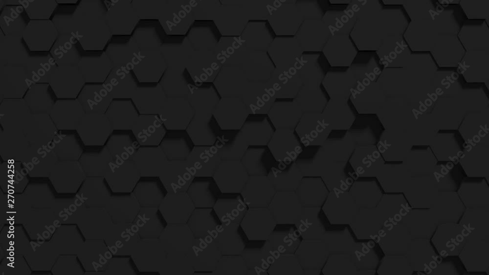 Abstract geometric digital background with random motion hexagon. Modern minimalistic concept for broadcast or sceersaver. Looped 3d animation. Abstract geometric digital background with random motion hexagon. Modern minimalistic concept for broadcast or sceersaver. Looped 3d animation.
