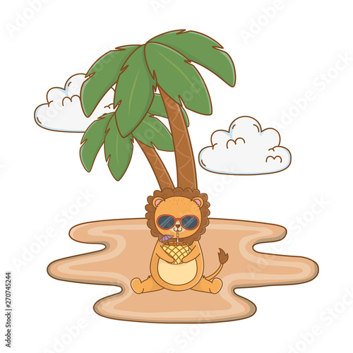 summer vacation relax cartoon vector illustration