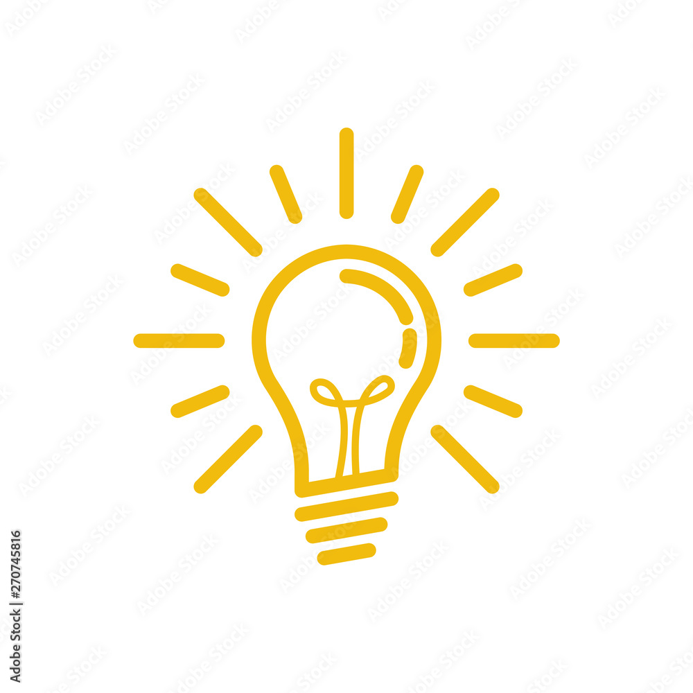 Light bulb icon vector on white background. Lightbulb solution idea and creativity symbol Light bulb icon vector on white background. Lightbulb solution idea and creativity symbol