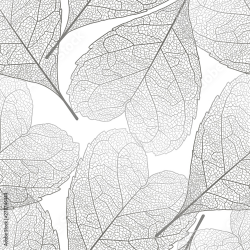 Seamless pattern with leaves.Heart-shaped leaves.Vector illustration, EPS 10.