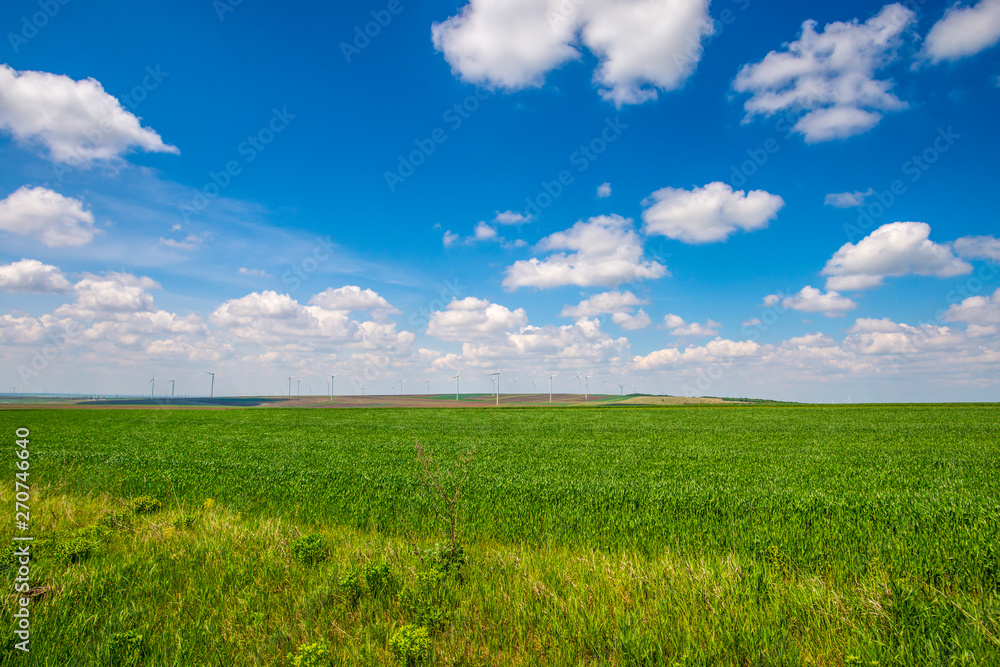 White clouds and blue sky