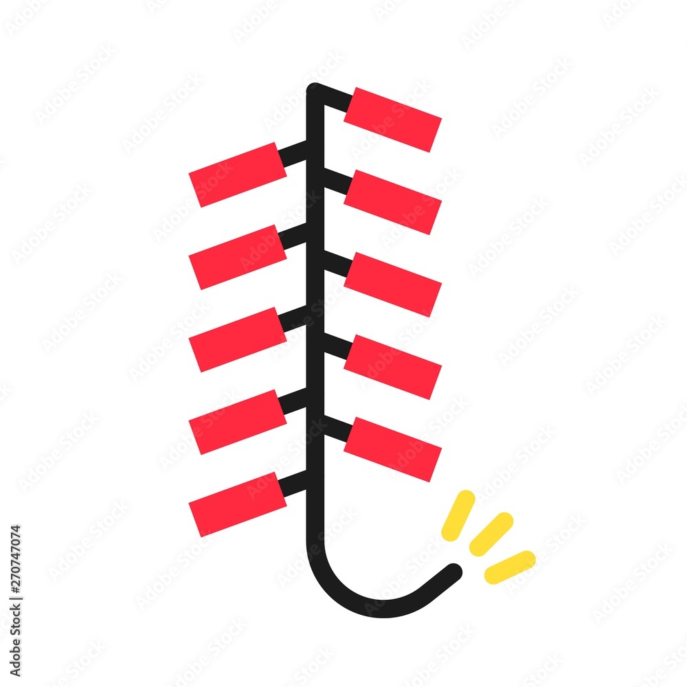 Firecracker vector, Chinese lunar new year flat style icon Firecracker vector, Chinese lunar new year flat style icon