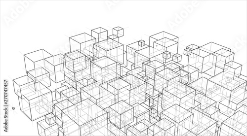 Vector abstract boxes background