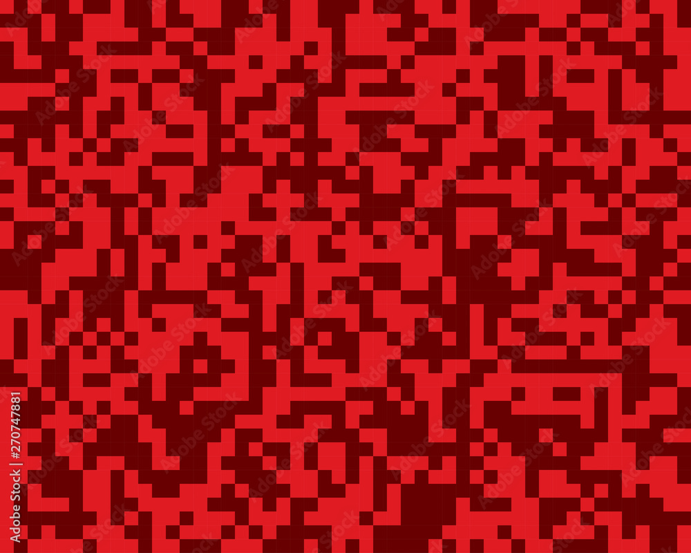 Fototapeta premium Red random squares mosaics or tiles banner.