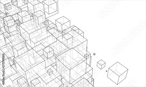 Vector abstract boxes background