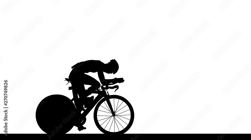 Fototapeta premium Cycling Silhouette on white background