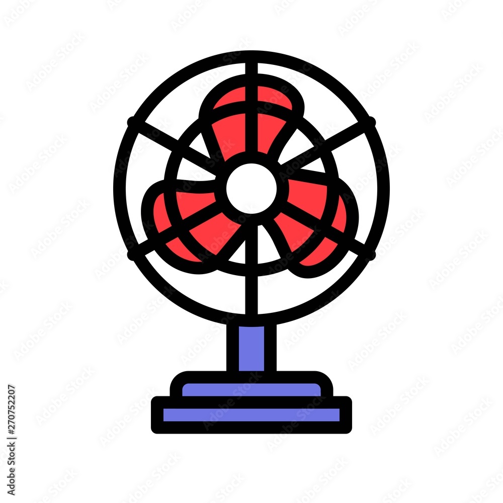 Stand fan vector illustration, filled style icon editable outline