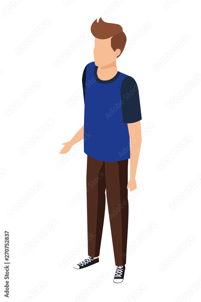 young and casual man character young and casual man character