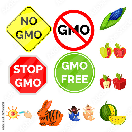 Vector design of modified and genetically symbol. Collection of modified and science vector icon for stock.