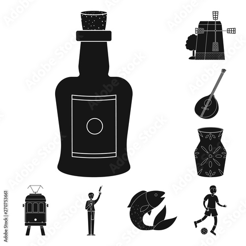 Vector illustration of  and country symbol. Set of  and Portugal stock vector illustration.