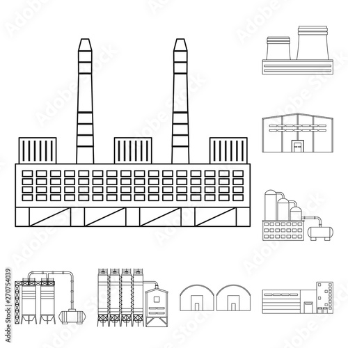 Isolated object of manufacturing and company symbol. Collection of manufacturing and structure stock symbol for web.