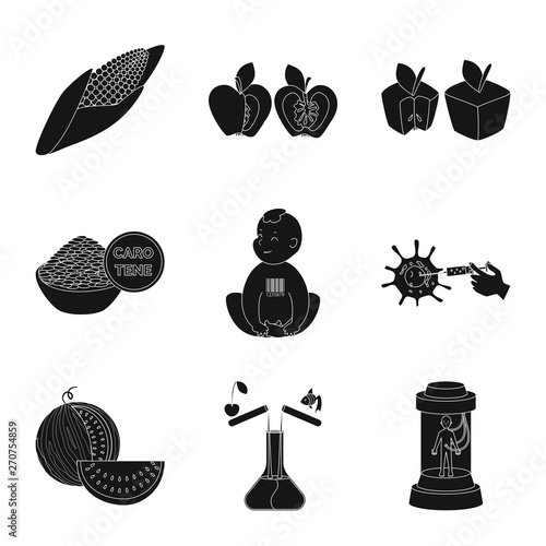 Isolated object of quality and laboratory icon. Set of quality and genetically stock vector illustration.