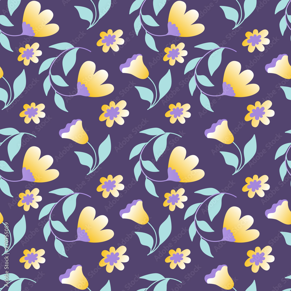 Seamless vector floral patterns, spring and summer backdrop