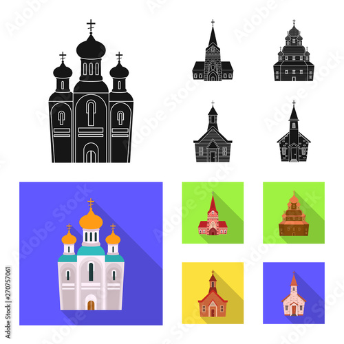 Vector design of cult and temple icon. Collection of cult and parish vector icon for stock.