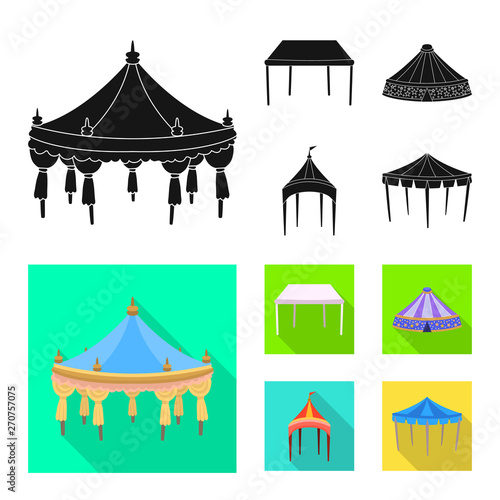 Vector design of roof and folding sign. Collection of roof and architecture vector icon for stock.