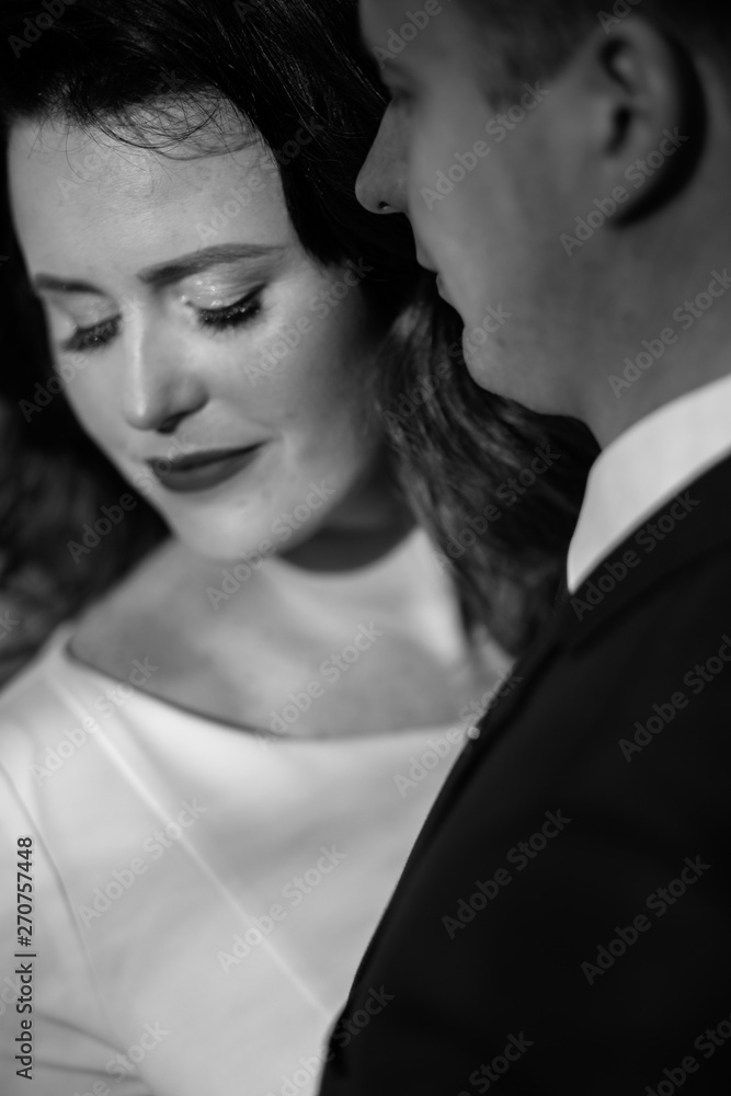 Bride and Groom on Wedding Day in city. Bride and Groom on Wedding Day in city.
