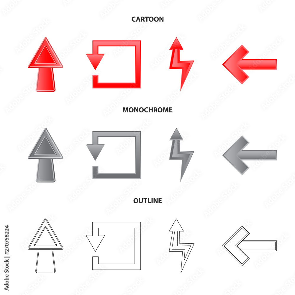 Isolated object of element and arrow logo. Collection of element and direction stock symbol for web. Isolated object of element and arrow logo. Collection of element and direction stock symbol for web.