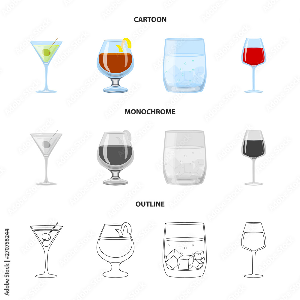 Isolated object of liquor and restaurant sign. Collection of liquor and ingredient vector icon for stock. Isolated object of liquor and restaurant sign. Collection of liquor and ingredient vector icon for stock.