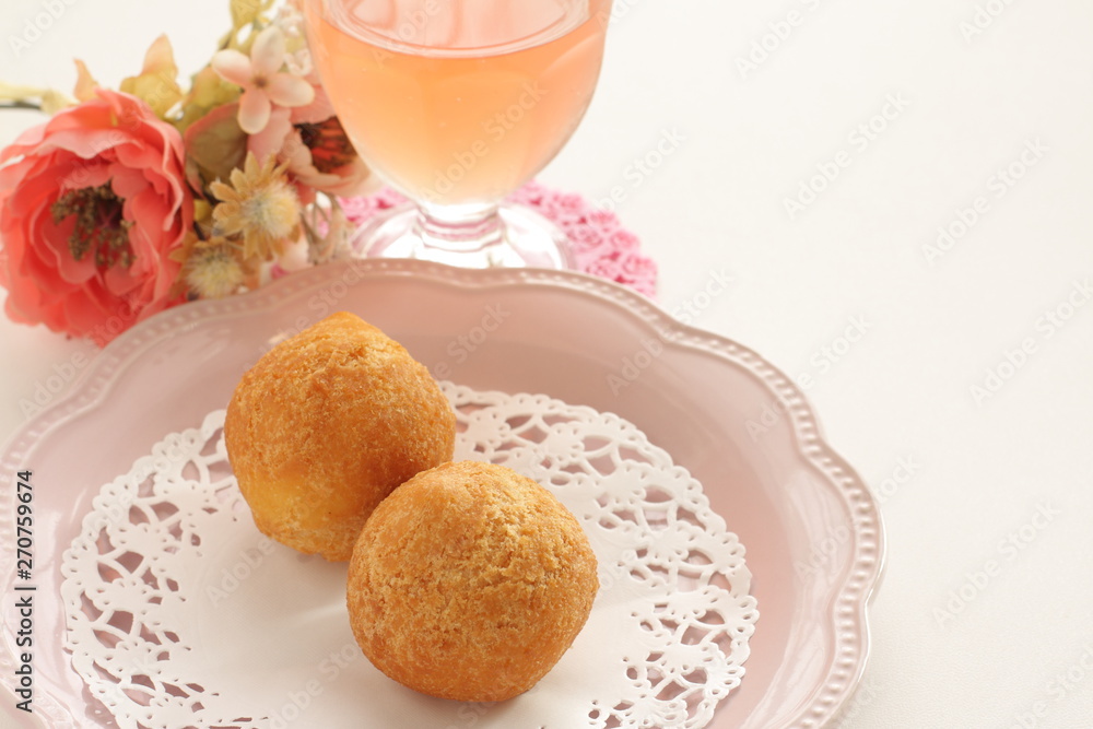 Okinawa food, red bean doughnut for snack food image Okinawa food, red bean doughnut for snack food image