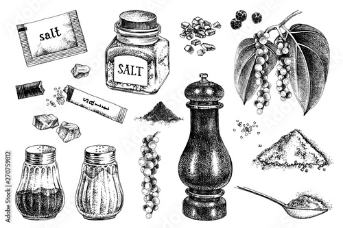 Hand drawn salt and pepper icons