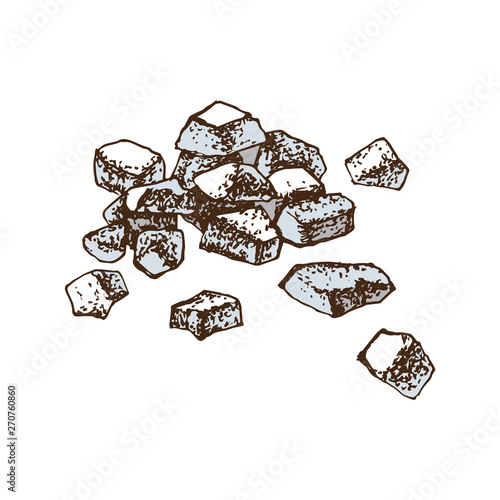 Hand drawn sugar isolated on white background