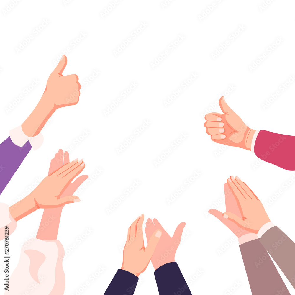 businessman hands clapping. people applaud hands Isolated on blue background. vector Illustrationisolated on white businessman hands clapping. people applaud hands Isolated on blue background. vector Illustrationisolated on white
