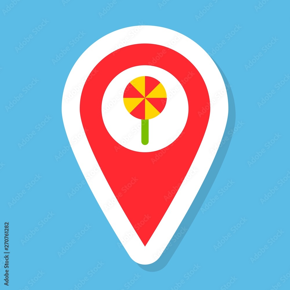 Pin sticker vector, Isolated flat stye icon Pin sticker vector, Isolated flat stye icon