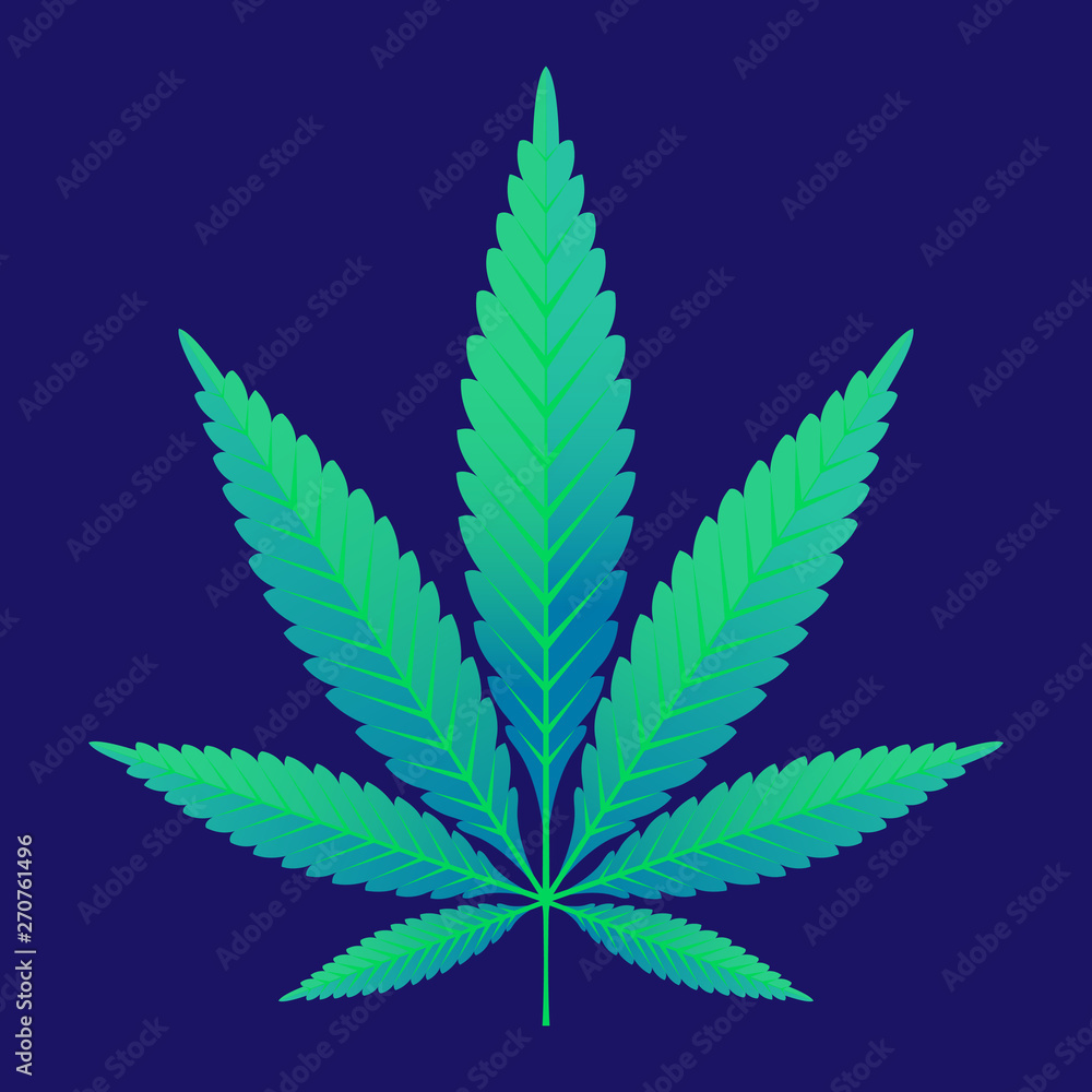 Green Hemp leaf vector illustration Green Hemp leaf vector illustration