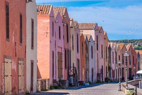 Canvas-taulu Bosa, province of Oristano, a picturesque village of ancient origins, Sardinia, Italy