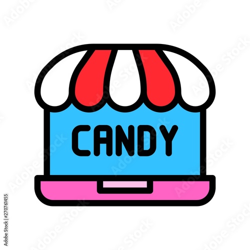 Online shop vector illustration, filled style icon editable outline