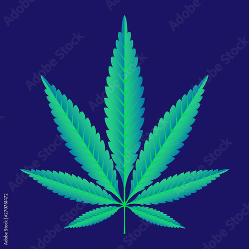 Green Hemp leaf vector illustration