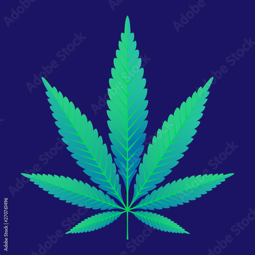Green Hemp leaf vector illustration