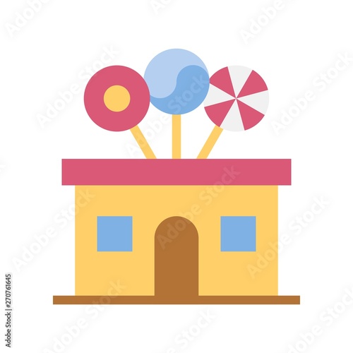 Candy shop vector illustration, Isolated flat stye icon