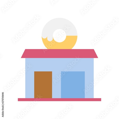 Donut shop vector illustration, Isolated flat stye icon