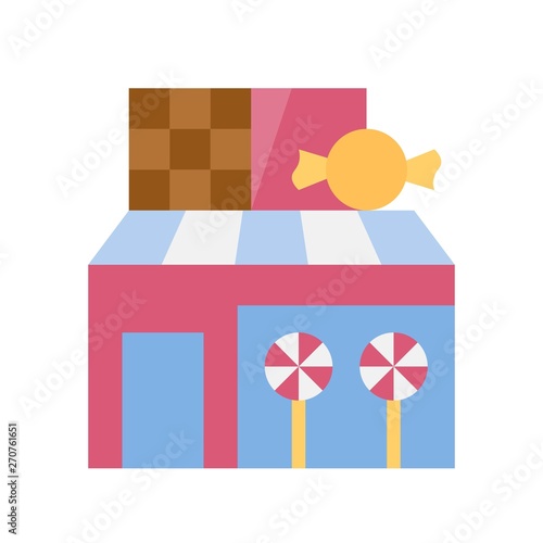 Sweet shop vector illustration, Isolated flat stye icon