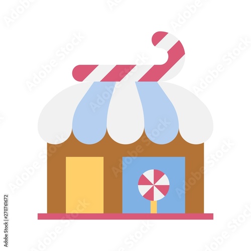 Candy shop vector illustration, Isolated flat stye icon