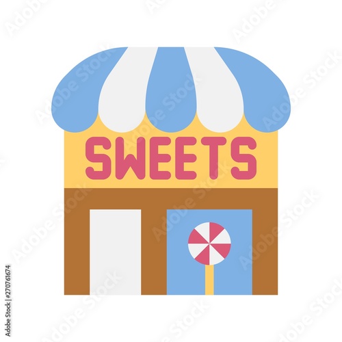 Sweet shop vector illustration, Isolated flat stye icon