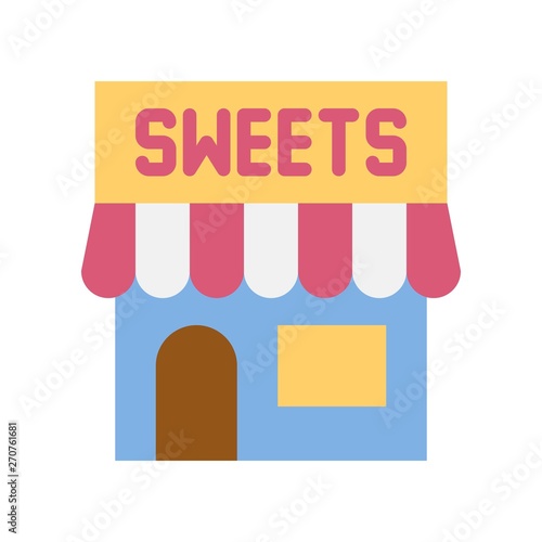 Sweet shop vector illustration, Isolated flat stye icon