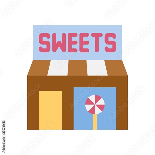 Sweet shop vector illustration, Isolated flat stye icon