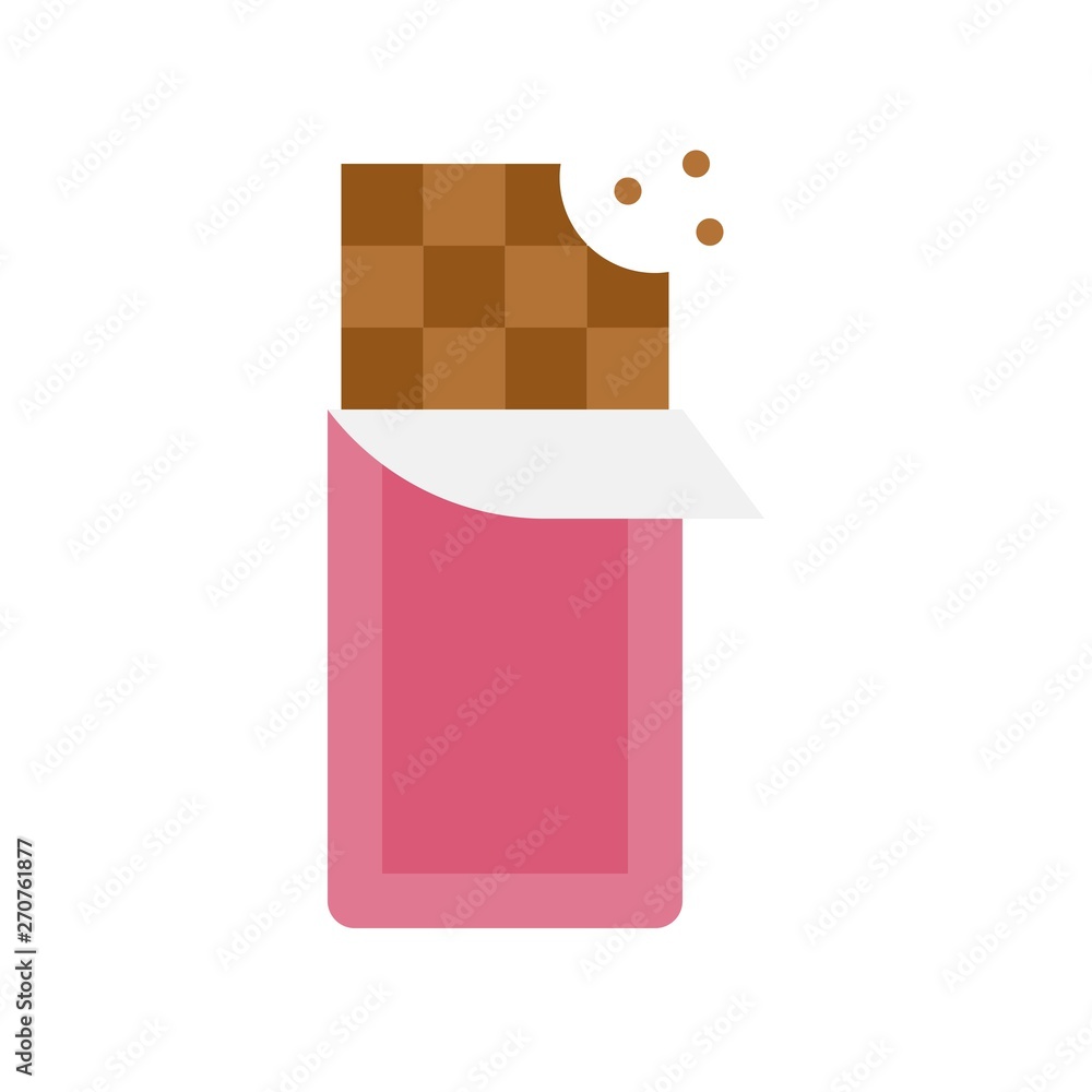 Obraz premium Chocolate bar vector illustration, Isolated flat stye icon